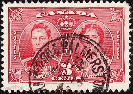  1937  . King George VI and Queen Elizabeth .  1,50 .